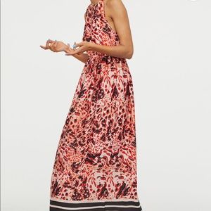 H&M long dress. Red patterned. Size 6 nwt.